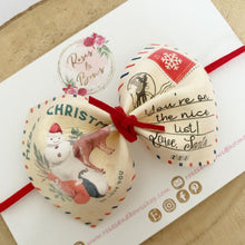 Load image into Gallery viewer, Christmas Nice List Letter Hair Bow Headband or Clip