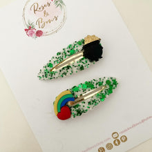 Load image into Gallery viewer, St Patrick’s Day Scalloped Snap Clip Pair