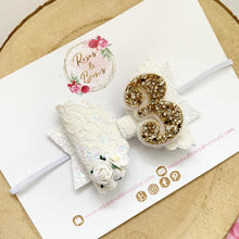 Load image into Gallery viewer, Birthday Glitter Hair Bow - Birthday Headband - Birthday Hair Clip