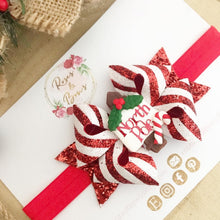 Load image into Gallery viewer, North Pole Hair Bow Headband or Clip