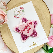 Load image into Gallery viewer, Pink Birthday Girl Badge - Birthday Glitter Badge