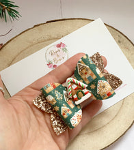 Load image into Gallery viewer, Christmas Gingerbread Bow Headband or Clip