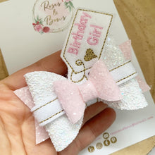Load image into Gallery viewer, Birthday Girl Hair Bow Headband or Clip