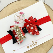 Load image into Gallery viewer, Minnie Red Spot Birthday Hair Bow Headband or Clip