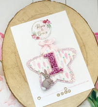 Load image into Gallery viewer, Bunny Rabbit Birthday Badge - Birthday Glitter Badge