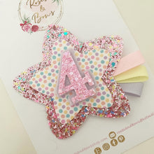 Load image into Gallery viewer, Rainbow Birthday Hair Bow - Birthday Headband - Birthday Hair Clip