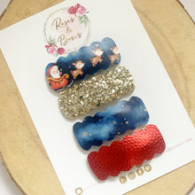 Load image into Gallery viewer, Father Christmas scalloped snap clip set