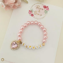 Load image into Gallery viewer, Girls Pearl Heart Valentine’s Day Valentines Bracelet