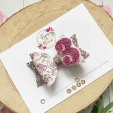 Load image into Gallery viewer, Cowboy cowgirl Birthday Bow Headband or Clip