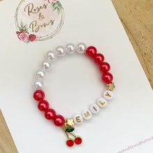 Load image into Gallery viewer, Girls Personalised Cherry Bracelet