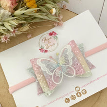 Load image into Gallery viewer, Rainbow Butterfly Hair Bow Headband or Clip
