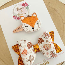 Load image into Gallery viewer, Fox Pumpkin Fox Hair Bow Set Headbands or Clips
