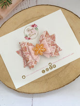 Load image into Gallery viewer, Pink Gingerbread Hair Bow Clip or Headband