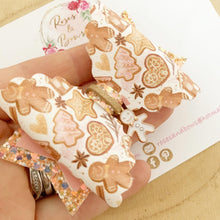 Load image into Gallery viewer, Christmas Gingerbread Hair Bow Headband or Clip