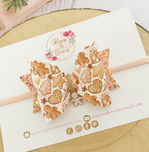 Load image into Gallery viewer, Christmas Gingerbread Hair Bow Headband or Clip