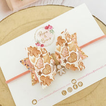 Load image into Gallery viewer, Christmas Gingerbread Hair Bow Headband or Clip