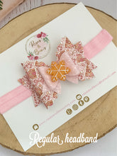 Load image into Gallery viewer, Pink Gingerbread Hair Bow Clip or Headband