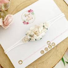 Load image into Gallery viewer, White Floral pearl headband