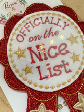 Load image into Gallery viewer, Nice List Christmas Badge - Christmas Eve Box Filler