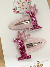 Load image into Gallery viewer, Princess Birthday Clip -Birthday Number Snap Clip