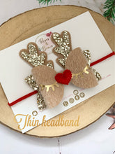 Load image into Gallery viewer, Sleeping Reindeer Crown Hair Bow Headband or Clip