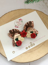 Load image into Gallery viewer, Reindeer crown Christmas Hair Bow Headband or Clip