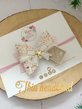 Load image into Gallery viewer, Pink Christmas Present Hair Bow Headband or Clip