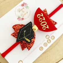 Load image into Gallery viewer, Nursery school graduation Glitter Hair Bow Headband or Clip