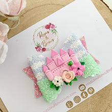 Load image into Gallery viewer, Castle Glitter Bow Headband or Clip