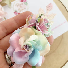 Load image into Gallery viewer, Rainbow flower nylon headband or alligator clip