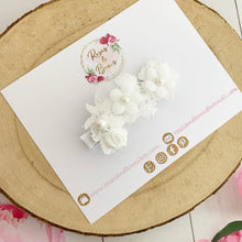 Load image into Gallery viewer, Flower headband or clip - Flower Crown Headband- Baptism, christening, flower girl hair accessory
