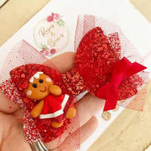 Load image into Gallery viewer, Christmas Gingerbread Hair Bow Headband or Clip