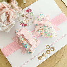 Load image into Gallery viewer, Rainbow Birthday Hair Bow Headband or Clip