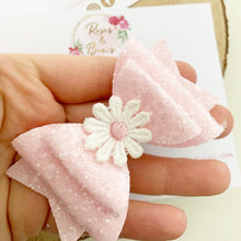 Load image into Gallery viewer, Pink Daisy Hair Bow Headband or Clip