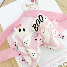 Load image into Gallery viewer, Pink Ghost Hair Bow Headband or Clip