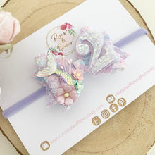 Load image into Gallery viewer, Mermaid Birthday Hair Bow - Birthday Headband - Birthday Hair Clip