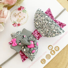 Load image into Gallery viewer, Elephant Hair Bow Headband or Clip