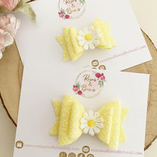 Load image into Gallery viewer, Yellow Daisy Hair Bow Headband or Clip