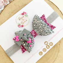 Load image into Gallery viewer, Elephant Hair Bow Headband or Clip