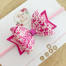 Load image into Gallery viewer, Pink party hair bow Headband or Clip
