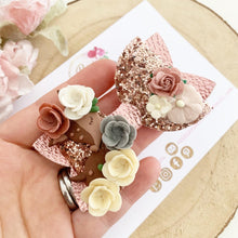 Load image into Gallery viewer, Rose Gold Deer Glitter Bow Headband or Clip
