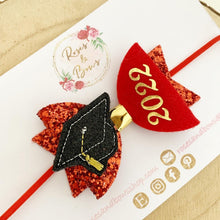Load image into Gallery viewer, Nursery school graduation Glitter Hair Bow Headband or Clip