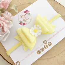 Load image into Gallery viewer, Yellow Daisy Hair Bow Headband or Clip