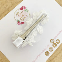 Load image into Gallery viewer, Flower headband or clip - Flower Crown Headband- Baptism, christening, flower girl hair accessory