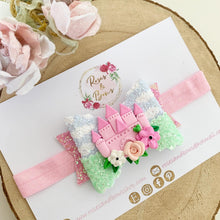 Load image into Gallery viewer, Castle Glitter Bow Headband or Clip
