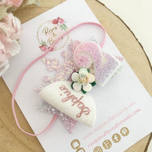 Load image into Gallery viewer, Rainbow Personalised Birthday Princess Hair Bow - Birthday Headband - Birthday Hair Clip