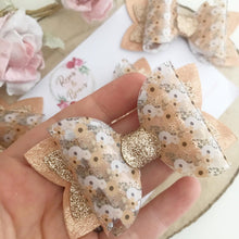 Load image into Gallery viewer, Autumn Floral Transparent Glitter Hair Bow Headband or Clip