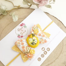 Load image into Gallery viewer, Bee Honeypot Shaker Hair Bow Headband or Clip