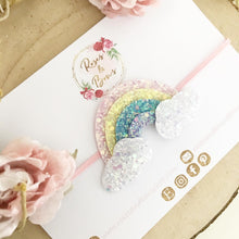 Load image into Gallery viewer, Pastel Rainbow Glitter Clip, Headband or Brooch