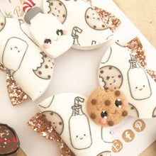 Load image into Gallery viewer, Milk and Cookies Hair Bow Headband or Clip
